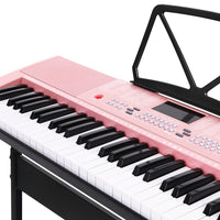 Thumbnail for Alpha 61 Keys Electronic Piano Keyboard Digital Electric w/ Stand Lighted Pink