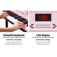 Thumbnail for Alpha 61 Keys Electronic Piano Keyboard Digital Electric w/ Stand Lighted Pink