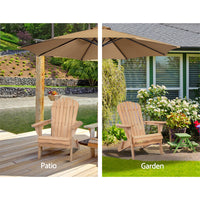 Thumbnail for Gardeon Adirondack Outdoor Chairs Wooden Beach Chair Patio Furniture Garden Natural Set of 2 - Bring To Door 