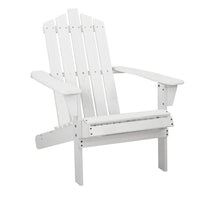 Thumbnail for Gardeon Adirondack Outdoor Chairs Wooden Beach Chair Patio Furniture Garden White - Bring To Door 