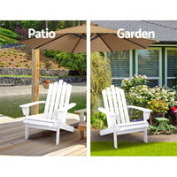 Thumbnail for Gardeon Adirondack Outdoor Chairs Wooden Beach Chair Patio Furniture Garden White - Bring To Door 