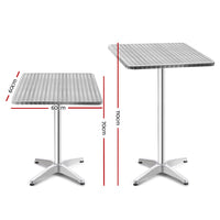 Thumbnail for Gardeon Outdoor Bar Table Adjustable Aluminium Square 70/110cm - Bring To Door 