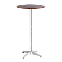 Thumbnail for Gardeon Outdoor Bar Table Wooden Cafe Table Aluminium Pole Round - Bring To Door 