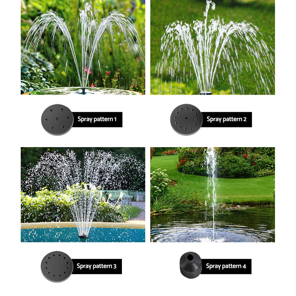 Gardeon Solar Pond Pump with Battery Kit LED Lights 4.3FT - Bring To Door 