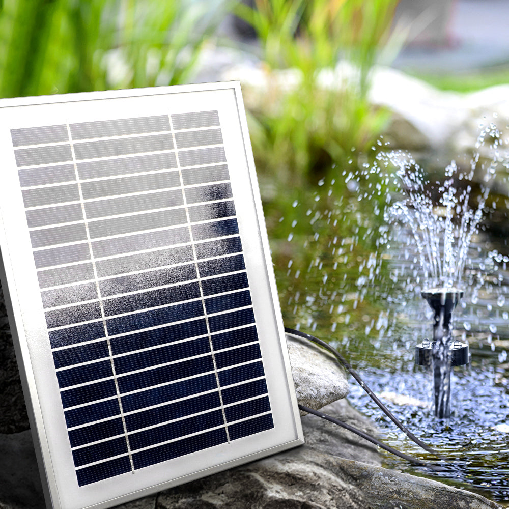 Gardeon Solar Pond Pump with Battery Kit LED Lights 4.3FT - Bring To Door 