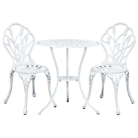 Thumbnail for Gardeon 3PC Outdoor Setting Bistro Set Chairs Table Cast Aluminum Patio Furniture Tulip White - Bring To Door 