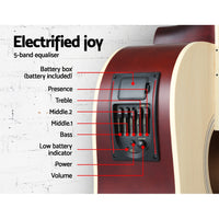 Thumbnail for Alpha 41 Inch Acoustic Guitar Equaliser Electric Output Jack Cutaway Wood