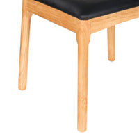 Thumbnail for Artiss Dining Chair Rubber Wood Leather Seat Black