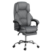 Thumbnail for Artiss Executive Office Chair Fabric Footrest Grey