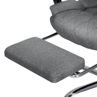 Thumbnail for Artiss Executive Office Chair Fabric Footrest Grey