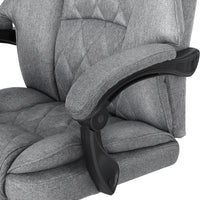 Thumbnail for Artiss Executive Office Chair Fabric Footrest Grey