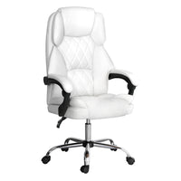 Thumbnail for Artiss Executive Office Chair Leather Recliner White