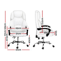 Thumbnail for Artiss Executive Office Chair Leather Recliner White