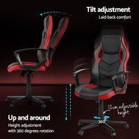 Thumbnail for Artiss Gaming Office Chair Computer Chairs Red