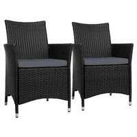 Thumbnail for Gardeon 2PC Outdoor Dining Chairs Patio Furniture Wicker Garden Cushion Idris - Bring To Door 