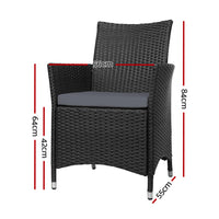 Thumbnail for Gardeon 2PC Outdoor Dining Chairs Patio Furniture Wicker Garden Cushion Idris - Bring To Door 