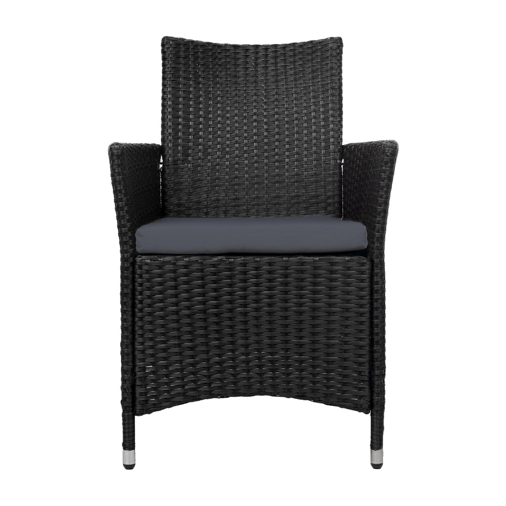 Gardeon 2PC Outdoor Dining Chairs Patio Furniture Wicker Garden Cushion Idris - Bring To Door 