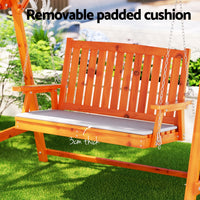 Thumbnail for Gardeon Swing Chair Wooden Garden Bench Canopy 2 Seater Outdoor Furniture - Bring To Door 