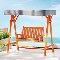 Thumbnail for Gardeon Swing Chair Wooden Garden Bench Canopy 2 Seater Outdoor Furniture - Bring To Door 