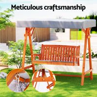 Thumbnail for Gardeon Wooden Swing Chair Garden Bench Canopy 3 Seater Outdoor Furniture - Bring To Door 