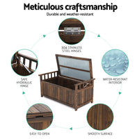 Thumbnail for Gardeon Outdoor Storage Bench Box Wooden Garden Toy Tool Shed Patio Furniture Charcoal - Bring To Door 