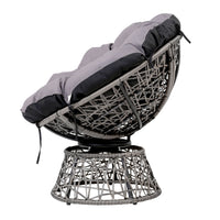 Thumbnail for Gardeon Outdoor Lounge Setting Papasan Chair Wicker Table Garden Furniture Grey