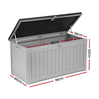 Thumbnail for Gardeon Outdoor Storage Box 190L Container Lockable Garden Bench Tool Shed Black - Bring To Door 