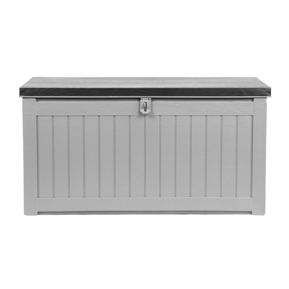 Gardeon Outdoor Storage Box 190L Container Lockable Garden Bench Tool Shed Black - Bring To Door 