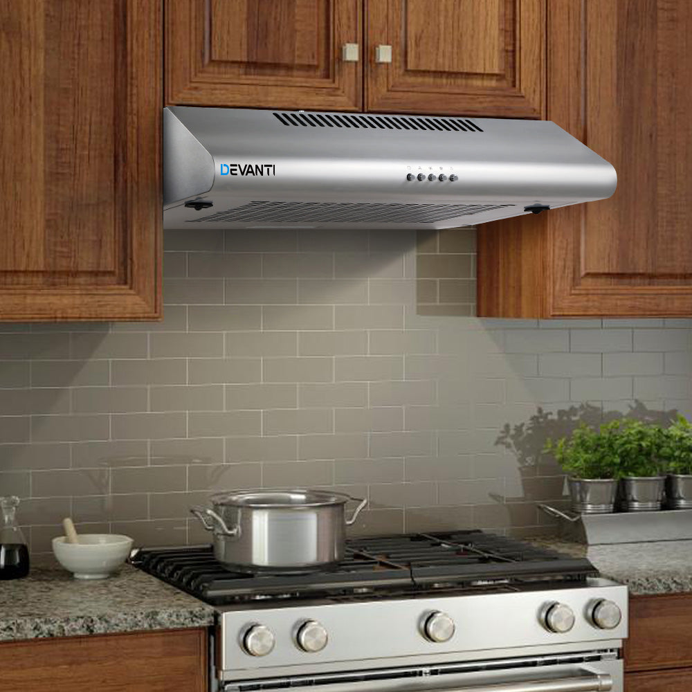 Devanti 600mm Range Hood 60cm Rangehood Stainless Steel - Bring To Door 