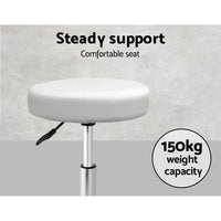 Thumbnail for Artiss Salon Stool Round Swivel Chair White