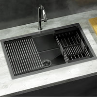 Thumbnail for Cefito Kitchen Sink 70X45CM Stainless Steel Single Bowl Drain Rack Basket Black - Bring To Door 