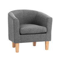 Thumbnail for Artiss Abby Fabric Armchair - Grey