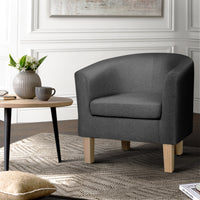 Thumbnail for Artiss Abby Fabric Armchair - Grey