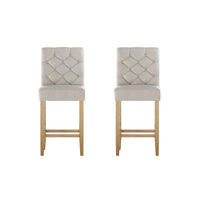 Thumbnail for Artiss 2x Bar Stools Linen Upholstered Chairs