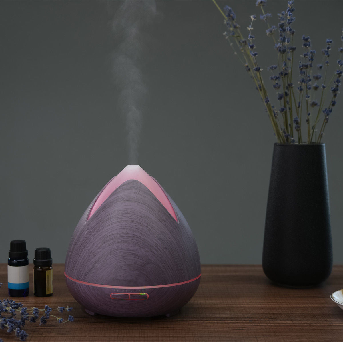 Essential Oils Ultrasonic Aromatherapy Diffuser Air Humidifier Purify 400ML - Violet - Bring To Door 