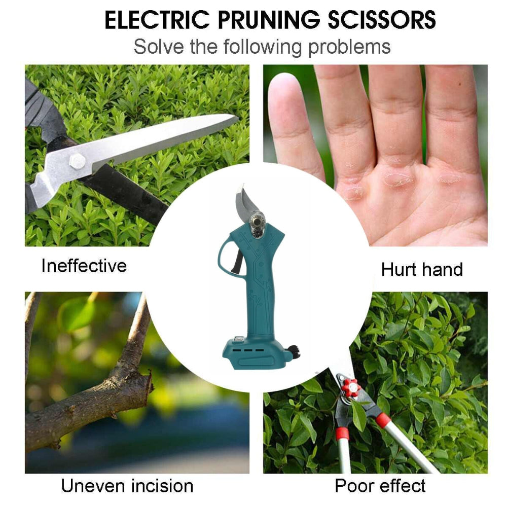 Cordless Electric Pruning Shears Secateur Rechargeable Branch Cutter W/ 2 Battery - Bring To Door 