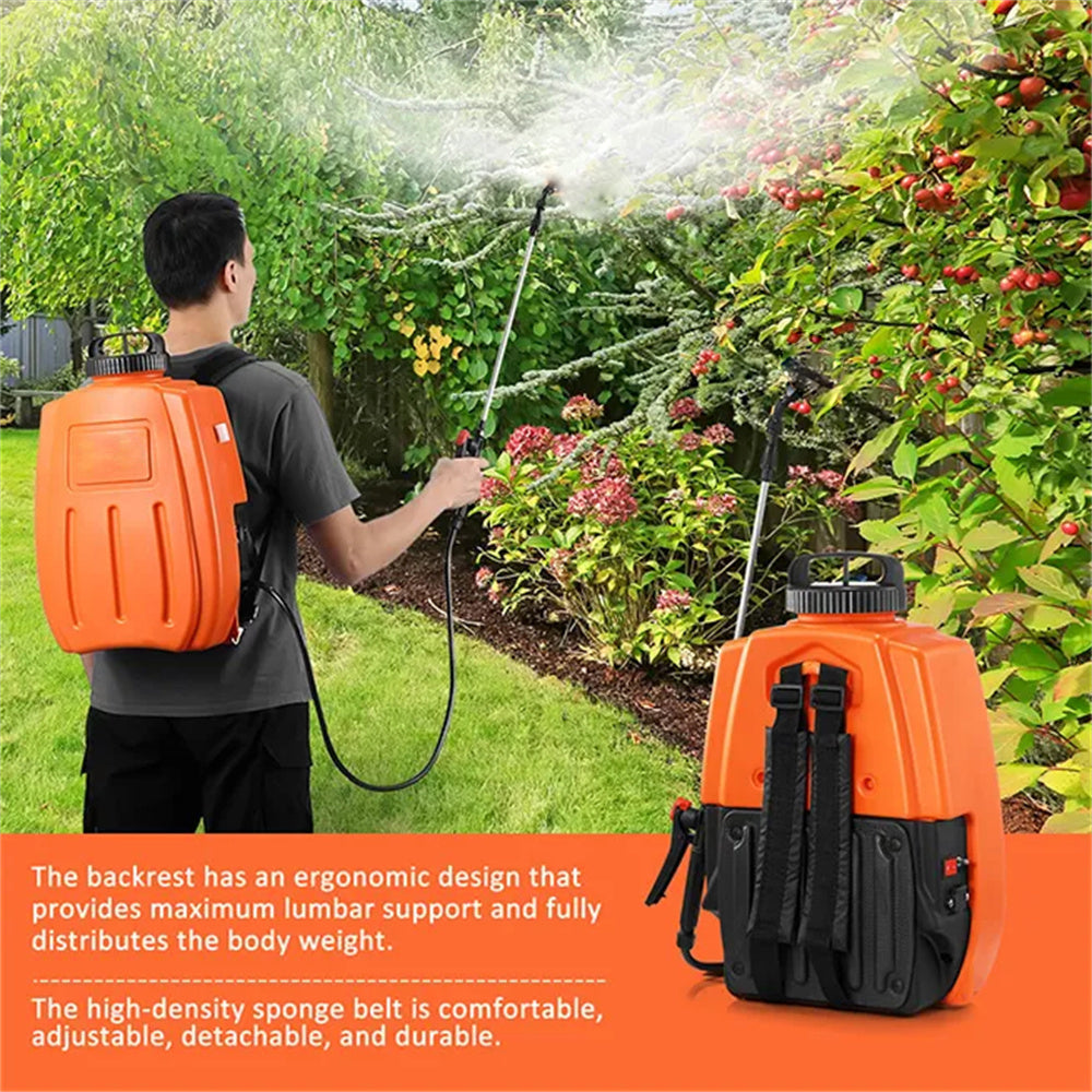 16L Electric Sprayer Backpack Weed Boom Tank Farm Watering Rechargeable - Bring To Door 