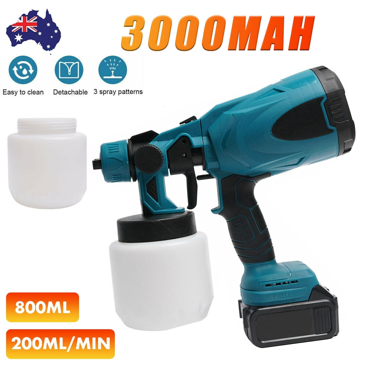 Cordless High Pressure Airless Spray Gun Paint Sprayer For Makita 36V Battery AU - Bring To Door 