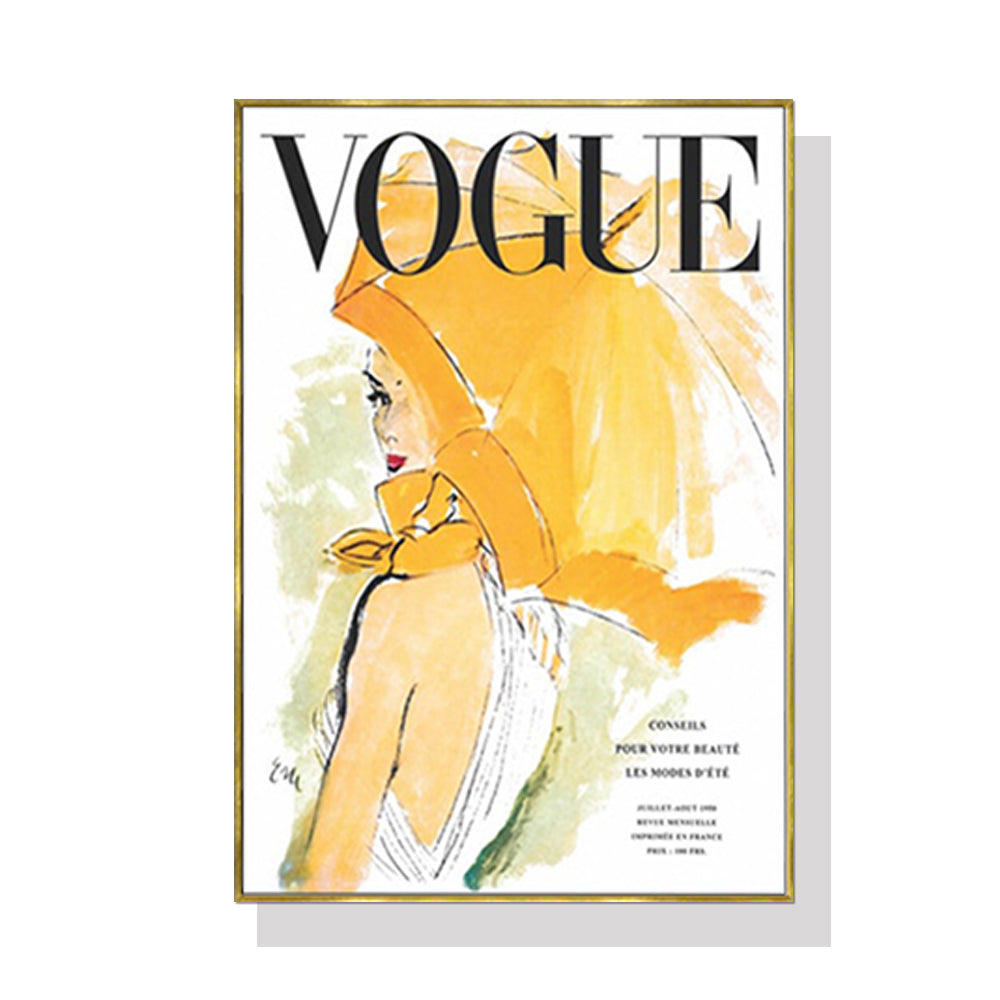 Wall Art 40cmx60cm Vogue Girl Gold Frame Canvas - Bring To Door - ABN 67 415 976 619