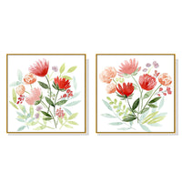 Thumbnail for Wall Art 40cmx40cm Florals 2 Sets Gold Frame Canvas - Bring To Door - ABN 67 415 976 619