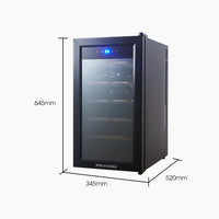 Thumbnail for POLYCOOL 47L 18 Bottle Wine Bar Fridge Countertop Cooler Compressor Mirrored Glass Door, Black - Bring To Door 