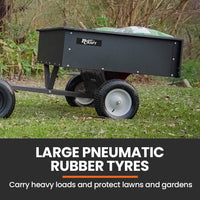 Thumbnail for PLANTCRAFT 270kg Capacity Metal Dump Cart Garden Lawn Yard Farm Trolley, Tow Behind Ride on Mower - Bring To Door 