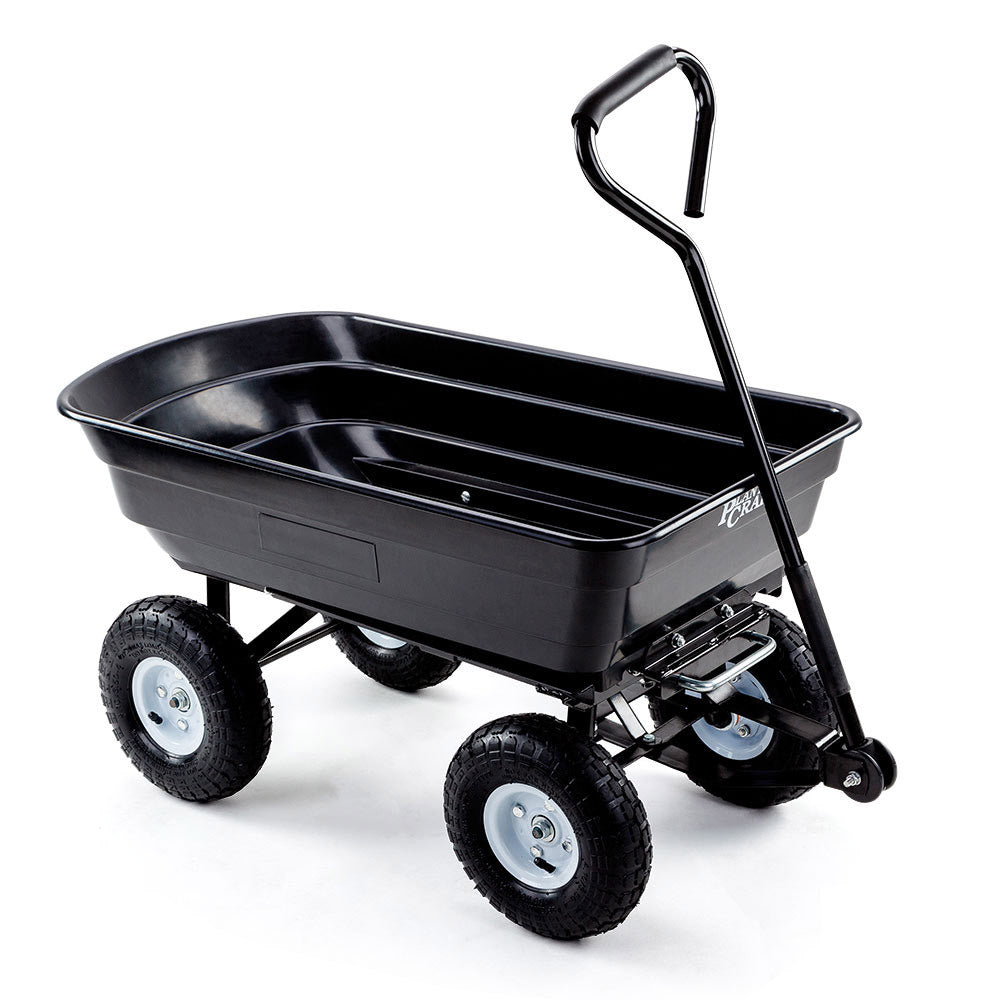 PLANTCRAFT 250kg Poly Pull Dump Cart Garden Hand Trailer Wagon Lawn Wheelbarrow - Bring To Door 