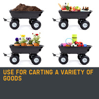 Thumbnail for PLANTCRAFT 250kg Poly Pull Dump Cart Garden Hand Trailer Wagon Lawn Wheelbarrow - Bring To Door 