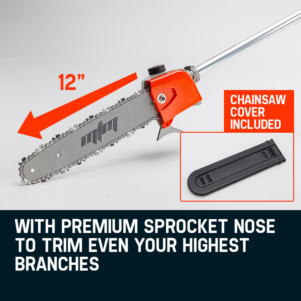 MTM 62CC Pole Chainsaw Saw Petrol Chain Tree Pruner Extended Extension Cutter - Bring To Door 