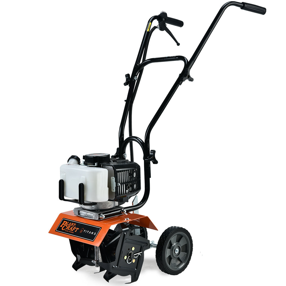 PLANTCRAFT Titan 5 10in. 43cc 2-Stroke Petrol Handheld Cultivator Tiller - Bring To Door 