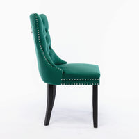 Thumbnail for 4x Velvet Dining Chairs- Green