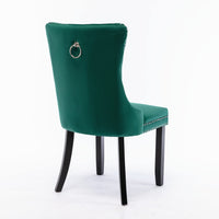 Thumbnail for 4x Velvet Dining Chairs- Green