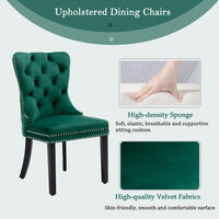 Thumbnail for 4x Velvet Dining Chairs- Green