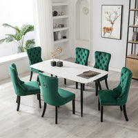 Thumbnail for 4x Velvet Dining Chairs- Green